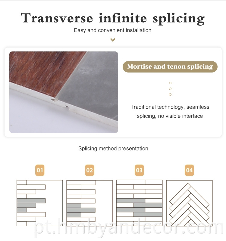 4mm de mármore visual Comercial PISO SPC Clique em telhas de plástico à prova d'água Tiles de vinil Plank Floor Unilin